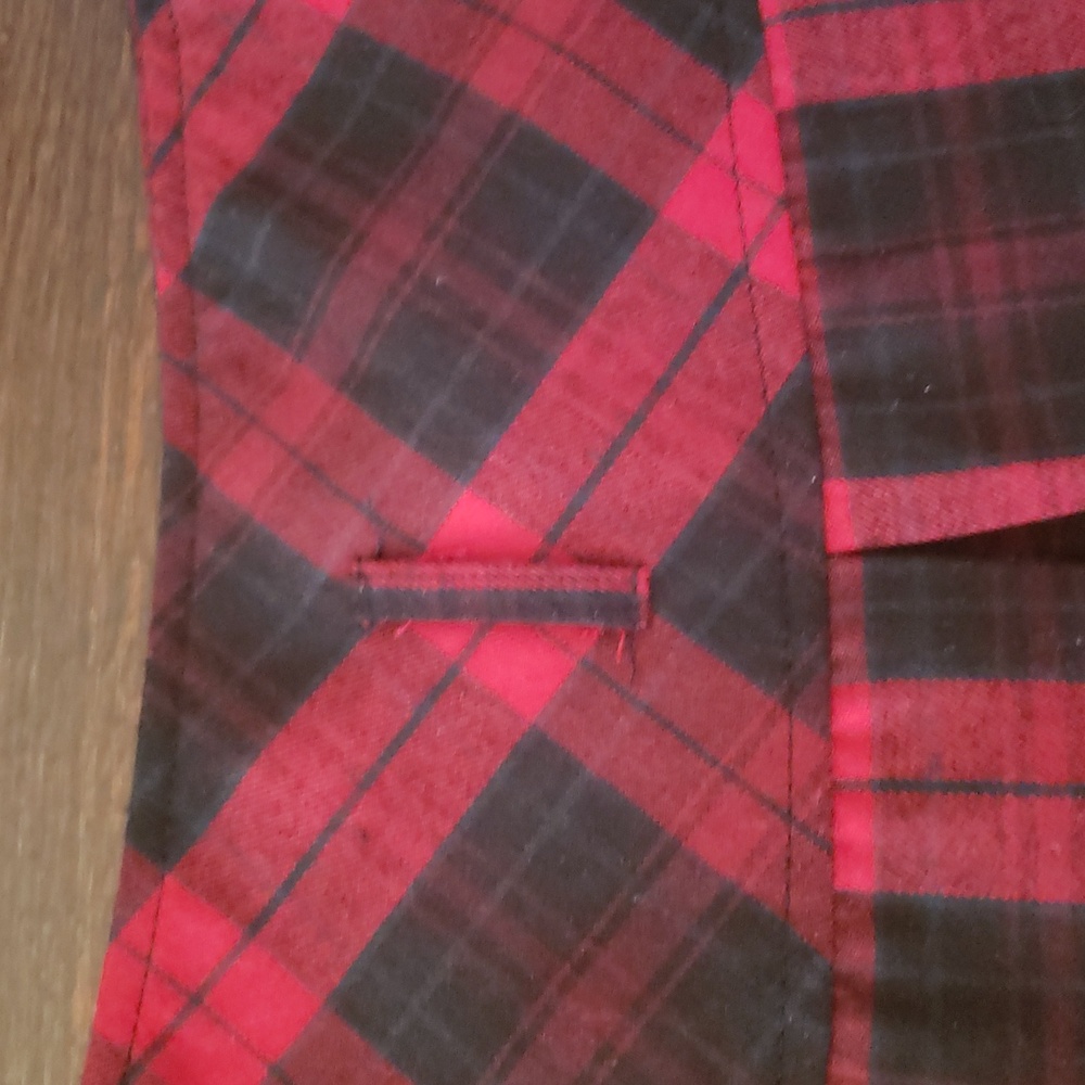 Chou Yatou Red Plaid Skirt With Black Eyelet Trim Size XXL - Picture 7 of 16